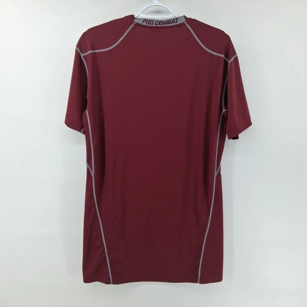 Nike Pro Combat Shirt Mens 3XL Dark Maroon Compression Dri-FIT Short Sleeve